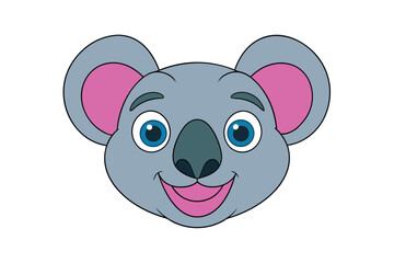 Cute Animal Kawaii Vector art in Illustration on White Background