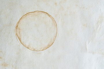 aged paper with authentic coffee ring stain, subtle sepia tones, natural fiber texture