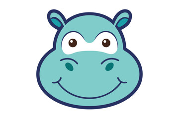 Animal Face Kawaii Vector art in Illustration on White Background