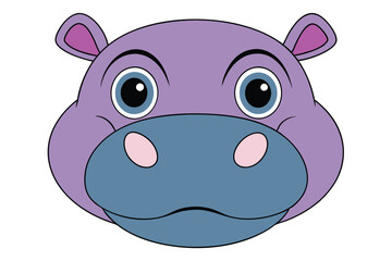 Animal Face Kawaii Vector art in Illustration on White Background