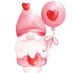 Valentine's Day Gnome holding balloon