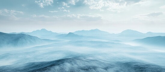 Obraz premium Expansive landscape with soft blue tones and open sky, ideal for text overlay.