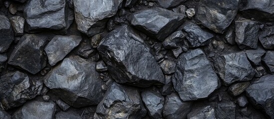 Obraz premium Dark Matte Rock Surface Texture Background with Empty Space for Text