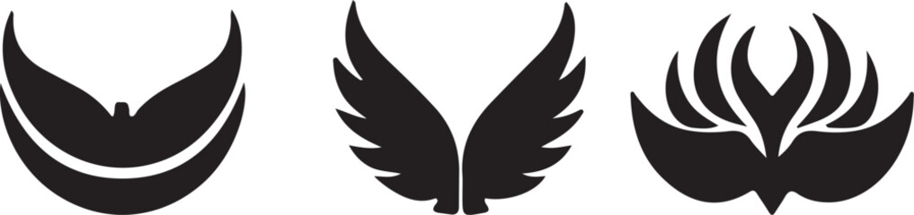 wing icon or logo bundle silhouette