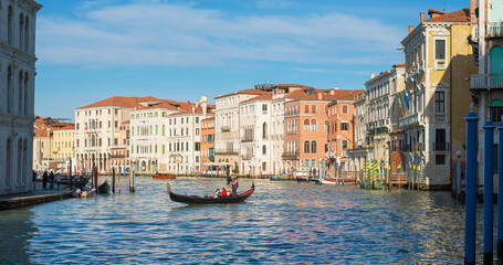Scenic View of Grand Canal with Gondola and Historic Facades