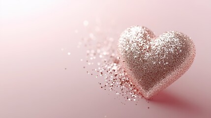 Fototapeta premium A sparkling heart-shaped object glimmers with colorful glitter, embodying the essence of love and celebration on Valentine's Day.