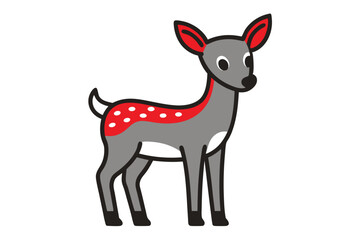 Cute Animal Kawaii Vector art in Illustration on White Background