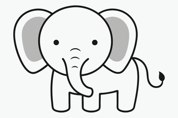 Cute Animal Kawaii Vector art in Illustration on White Background