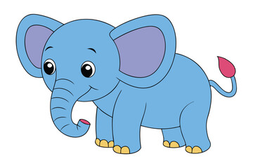 Cute Animal Kawaii Vector art in Illustration on White Background