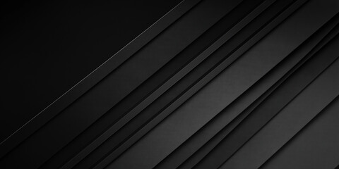 Obraz premium A black abstract background with layered diagonal lines, offering depth and a sleek modern aesthetic