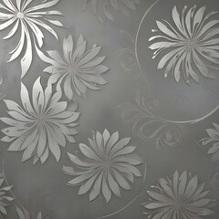 Floral spirals in brushed silver with shimmering