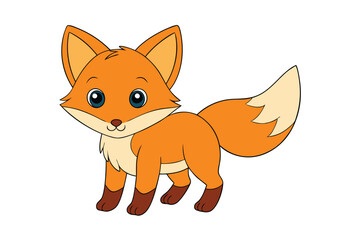 Cute Animal Kawaii Vector art in Illustration on White Background