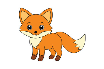 Cute Animal Kawaii Vector art in Illustration on White Background