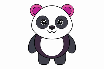 Animal Face Kawaii Vector art in Illustration on White Background