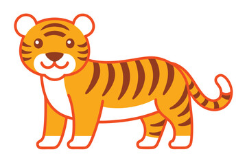 Animal Face Kawaii Vector art in Illustration on White Background