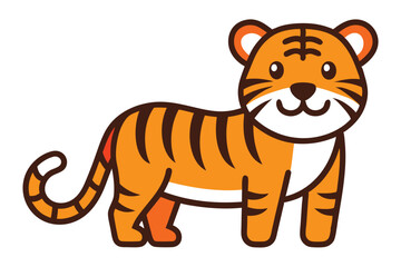 Cute Animal Kawaii Vector art in Illustration on White Background