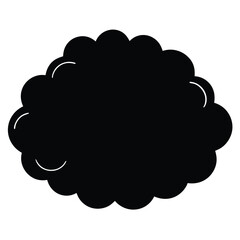 A Cloud-like Shape Simple Black Silhouette, Vector Artwork