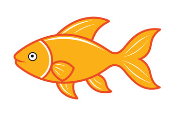 Cute Fish Kawaii Vector art in Illustration on White Background