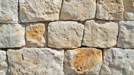 Textured stone wall with natural color variations and irregular shapes providing a rustic appearance and ample copy space for text placement.