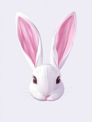 Obraz premium Bunny ears mask. Easter rabbit costume photo booth isolated vector set. Illustration of easter rabbit ear costume headband