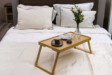 Bed breakfast food tray table