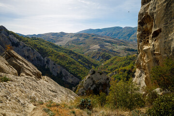 Landscape of Castelmezzano in the Dolomites in the heart of the Basilicata region, Italy