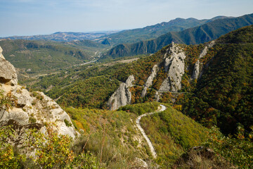 Landscape from Castelmezzano in the Lucane Dolomites in the heart of the Basilicata region, Italy