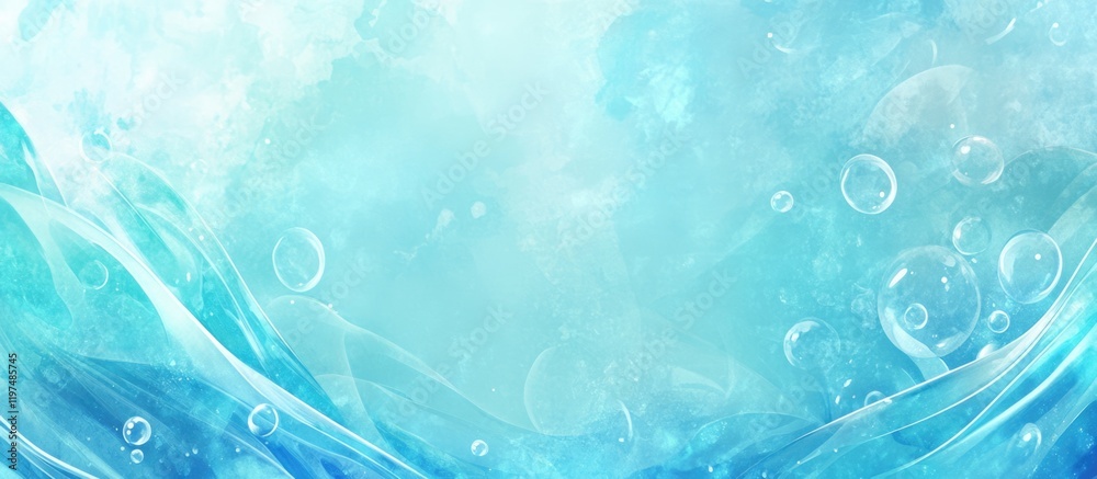 Aufkleber blue abstract water background with bubbles and copy space for text use in design projects and adver