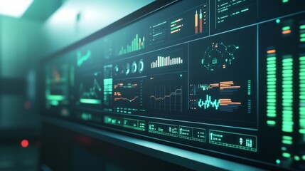 Fototapeta premium Digital Data Visualization Dashboard with Analytics and Graphs