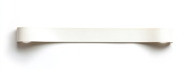 White blank ribbon with curved ends on a white background suitable for decorative and crafting purposes Copy Space