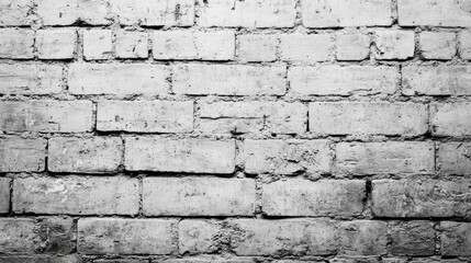Textured white brick wall background with uneven surfaces and visible mortar joints Copy Space