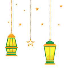 Decorative Islamic Lanterns with Stars