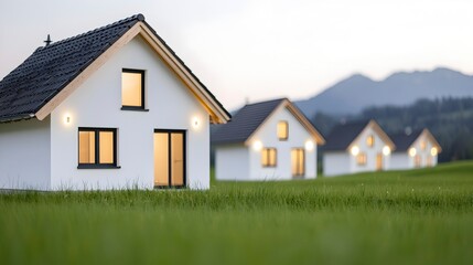 Serene Modern Houses Amidst Green Fields