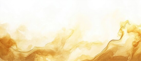 Abstract golden fluid art with soft textures and light tones ideal for backgrounds with copy space.