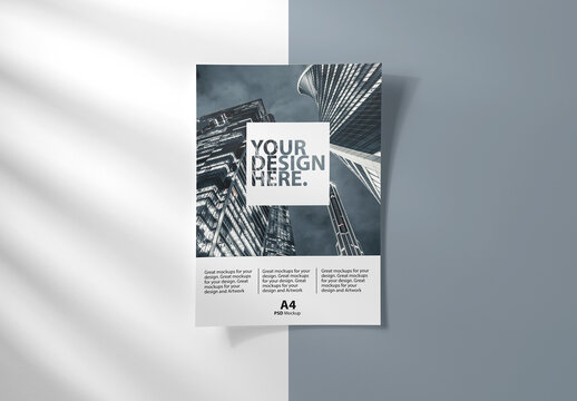 Sheet of Paper  on background with shadows
