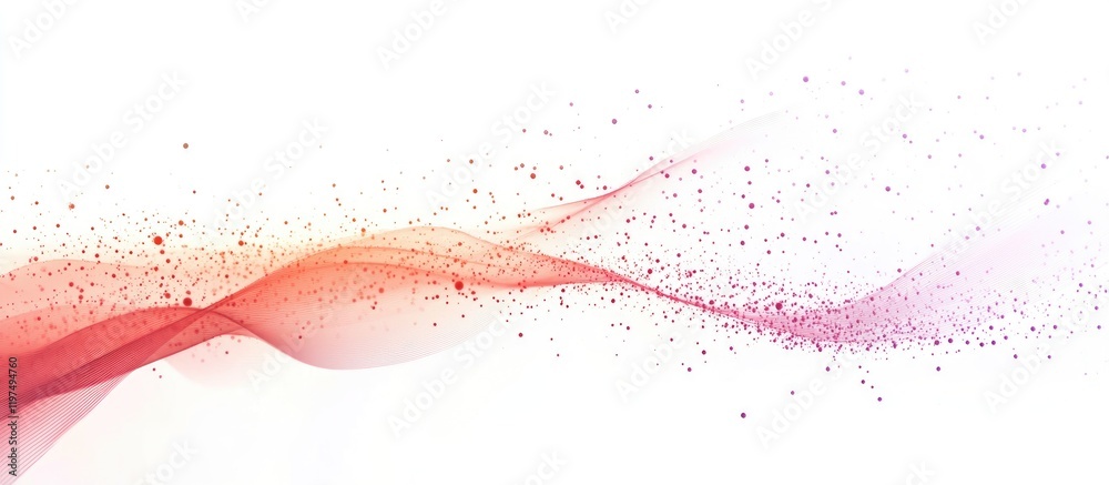 Aufkleber colorful abstract wave patterns with particles and gradients on a white background copy space