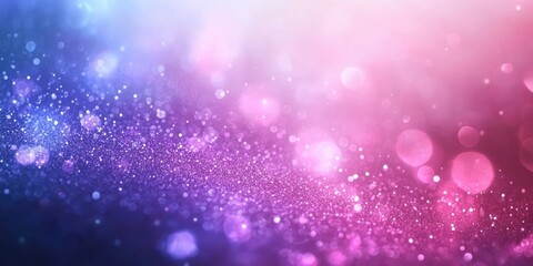 Colorful bokeh lights with sparkling effects in pink and blue hues on a soft gradient background with Copy Space