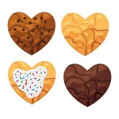 Top view of heart shaped cookie, heart cookie top view.