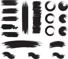 black brush strock set 