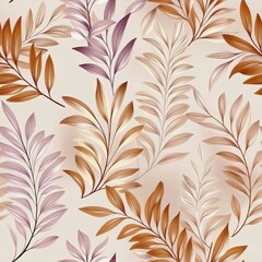 Fototapeta premium Seamless Tropical Leaves Pattern, Abstract Floral Background, Exotic Wallpaper, Elegant Design