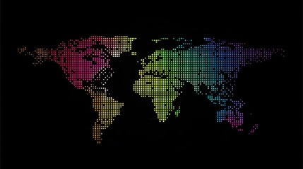 Abstract global technology background. Points composed like world map. Digital innovation concept for your design.