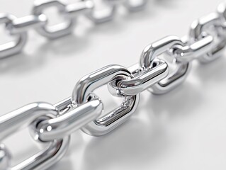 Obraz premium Polished Metal Chain Links Close Up Abstract Background
