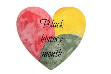 Hand drawing three colors - green,orange and red - concept of black history month.	