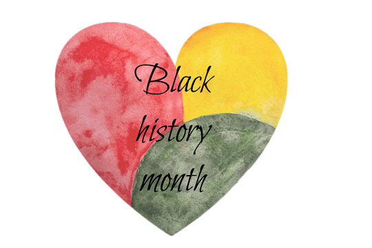 Hand drawing three colors - green,orange and red - concept of black history month.	