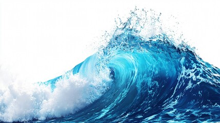 Blue Impact Wave on White Background Abstract Illustration