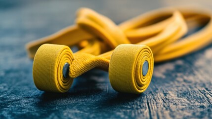 Naklejka premium Resistance bands are provided for strength training.