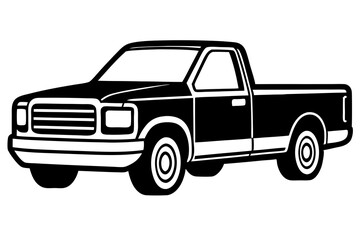 pickup icon silhouette vector illustration. pickup icon