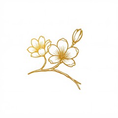 golden outline cherry blossom, sakura wedding