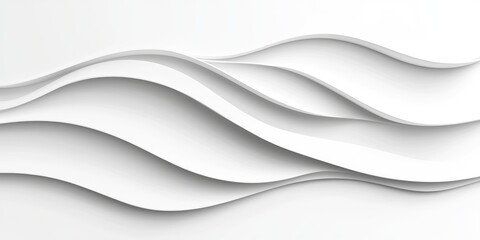 Obraz premium Monochrome wave lines with subtle 3D shadowing.