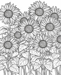 sunflowers
generated by artificial intelligence, coloring page